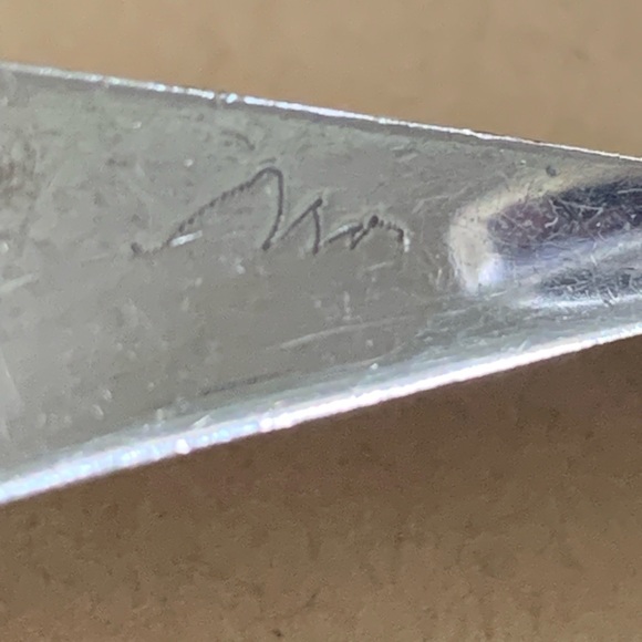 Silver Geometric Earrings Circa 1980's - Picture 10 of 11